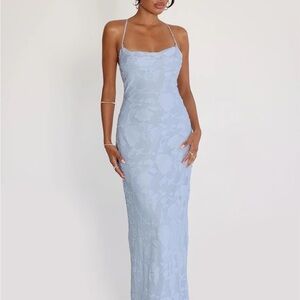 Celena Maxi Dress Blue Burnout